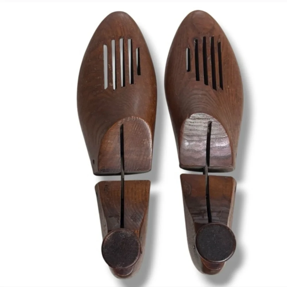 VINTAGE Dark Brown Wooden Shoe Stretcher Forms Mid-Century Modern Decor